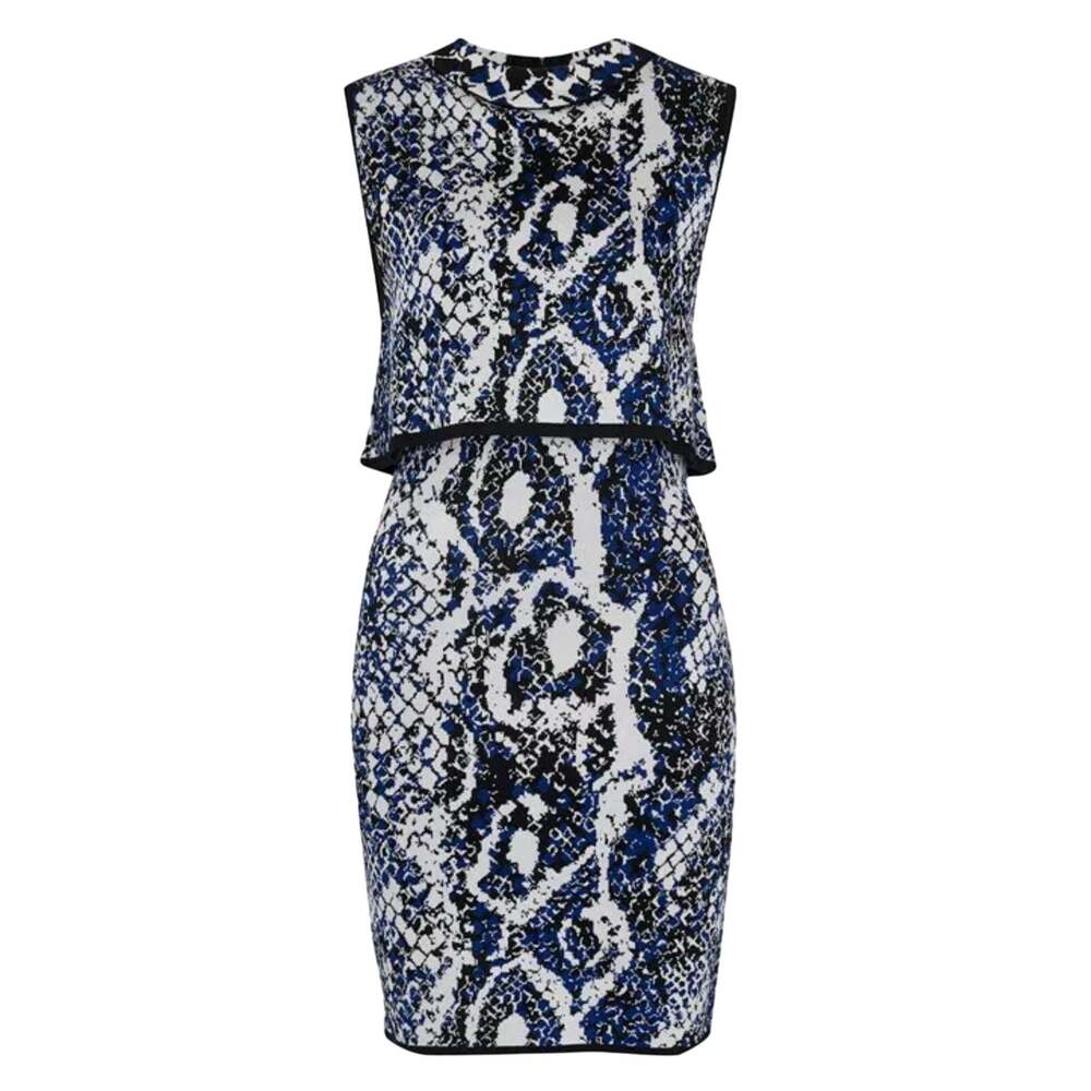 French Connection Knit Spotlight Boa Sleeveless Layered Bodycon Dress size 4